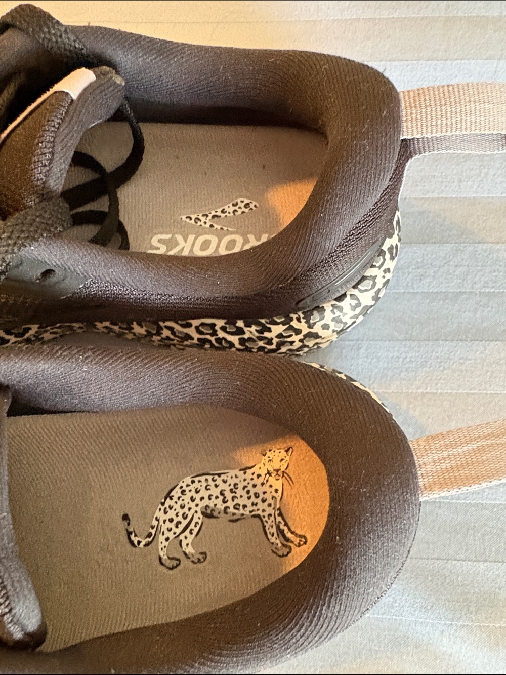 Brooks Women's Black Athletic Running Shoes with Leopard-Print Midsole - Picture 5 of 7